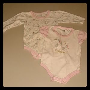 Set of 2 unicorn onesies